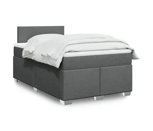 Atsperu Gulta Ar Matraci, Tumši Pelēka Audums, 120X190 Cm Vidaxl