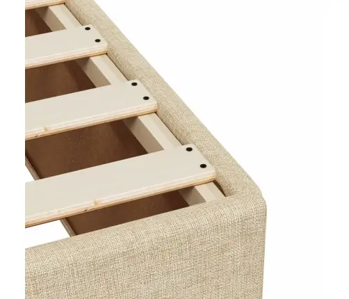 Atsperu Gulta Ar Matraci, Krēmkrāsas Audums, 120X190 Cm Vidaxl