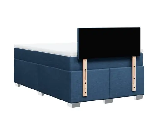 Atsperu Gulta Ar Matraci, Zils Audums, 120X190 Cm Vidaxl