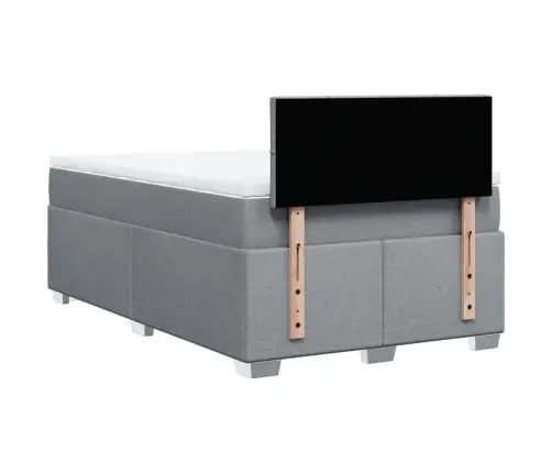 Atsperu Gulta Ar Matraci, Gaiši Pelēka Audums, 120X190 Cm Vidaxl