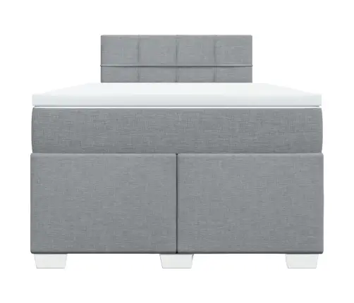 Atsperu Gulta Ar Matraci, Gaiši Pelēka Audums, 120X190 Cm Vidaxl