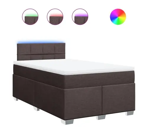 Lova Su Spyruoklėmis Ir Čiužiniu, Ruda, 120X190cm Audinys