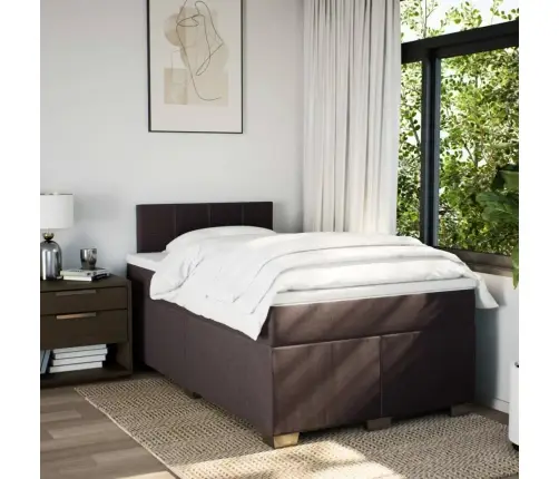 Lova Su Spyruoklėmis Ir Čiužiniu, Ruda, 120X190cm Audinys