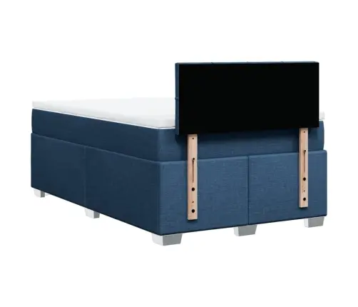 Atsperu Gulta Ar Matraci, Zils Audums, 120X190 Cm Vidaxl