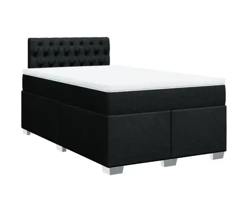 Lova Su Spyruoklėmis Ir Čiužiniu, Juoda, 120X190cm Audinys