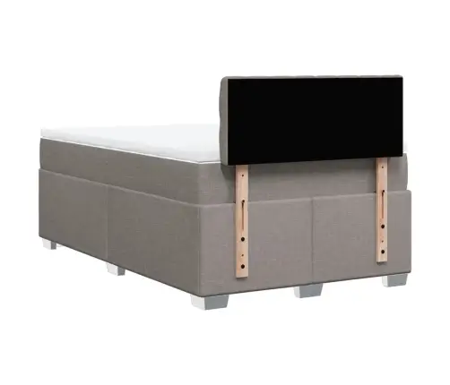 Atsperu Gulta Ar Matraci, Pelēkbrūns Audums, 120X190 Cm Vidaxl