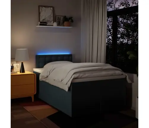 Atsperu Gulta Ar Matraci, Zils Audums, 120X190 Cm Vidaxl