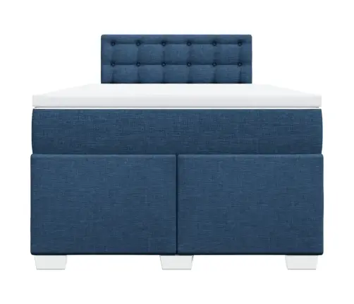 Atsperu Gulta Ar Matraci, Zils Audums, 120X190 Cm Vidaxl