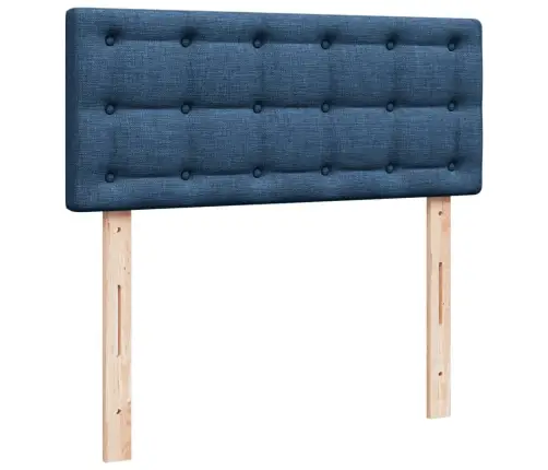 Atsperu Gulta Ar Matraci, Zils Audums, 120X190 Cm Vidaxl