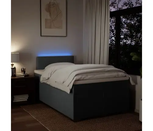 Lova Su Spyruoklėmis Ir Čiužiniu, Tamsiai Pilka, 120X200 Cm