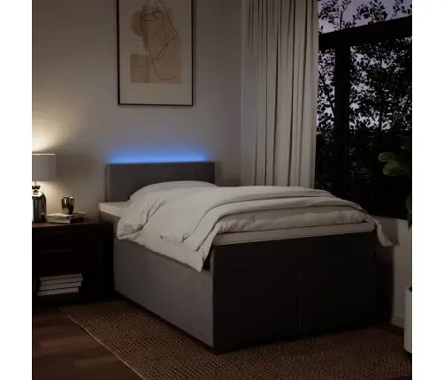 Atsperu Gultas Rāmis Ar Matraci, Pelēkbrūns, 120X200 Cm, Audums Vidaxl