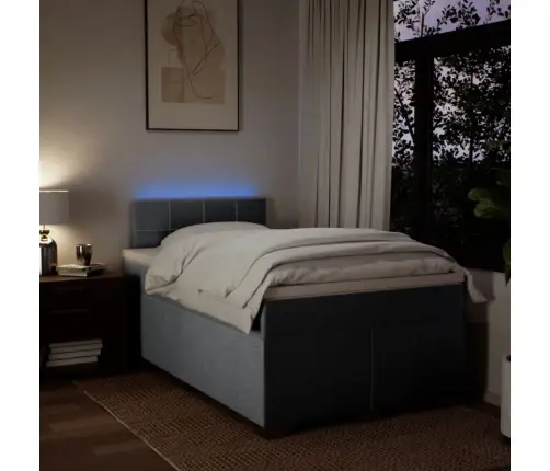 Atsperu Gulta Ar Matraci, Gaiši Pelēka Audums, 120X200Cm Vidaxl