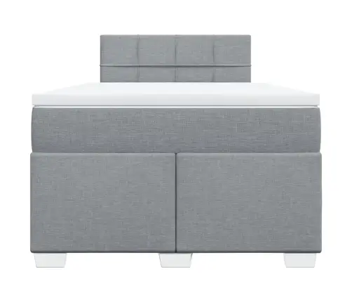 Atsperu Gulta Ar Matraci, Gaiši Pelēka Audums, 120X200Cm Vidaxl