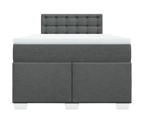 Atsperu Gulta Ar Matraci, Tumši Pelēka Audums, 120X200Cm Vidaxl