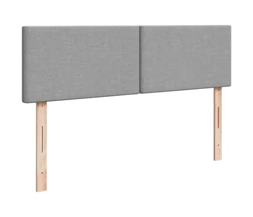 Atsperu Gulta Ar Matraci, Gaiši Pelēka Audums, 140X190 Cm Vidaxl