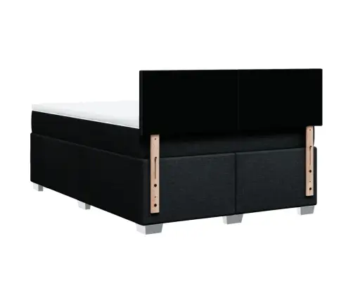 Atsperu Gulta Ar Matraci, Melna Audums, 140X190 Cm Vidaxl