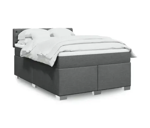 Lova Su Spyruoklėmis Ir Čiužiniu, Tamsiai Pilka, 140X200 Cm