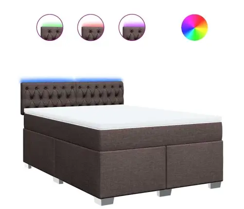 Kontinentaalvoodi Madratsiga, Tumepruun, 140X190 cm Kangas