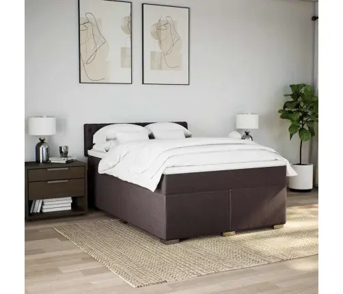 Kontinentaalvoodi Madratsiga, Tumepruun, 140X190 cm Kangas