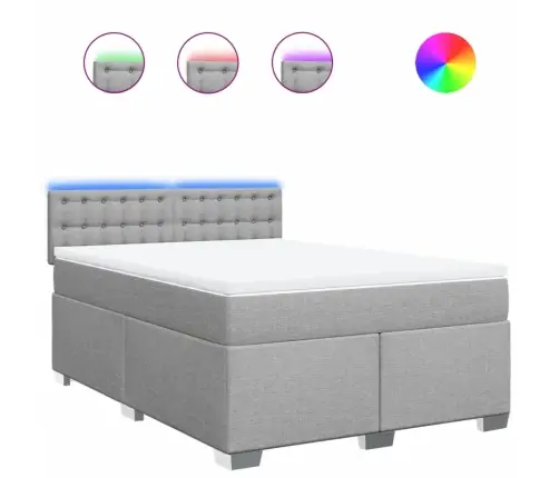 Kontinentaalvoodi Madratsiga, Helehall, 140X190 cm Kangas