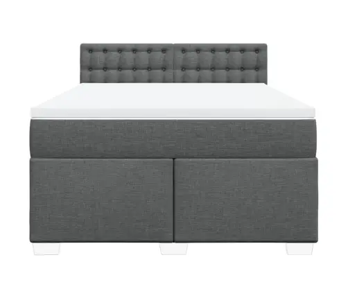 Atsperu Gulta Ar Matraci, Tumši Pelēka Audums, 140X190 Cm Vidaxl