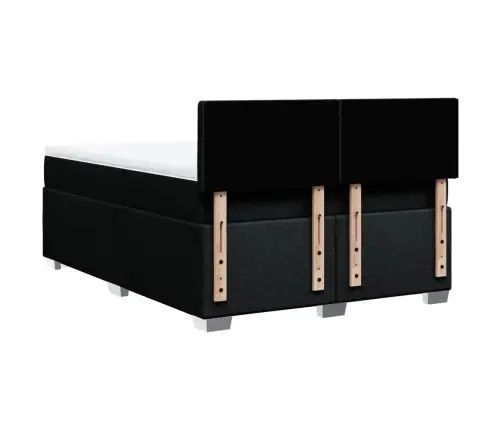 Atsperu Gulta Ar Matraci, Melna Audums, 140X190 Cm Vidaxl