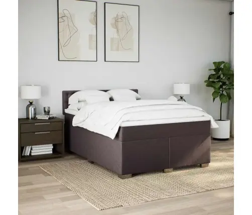 Kontinentaalvoodi Madratsiga, Tumepruun, 140X190 cm Kangas