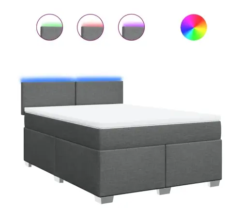 Kontinentaalvoodi Madratsiga, Tumehall, 140X200 cm Kangas