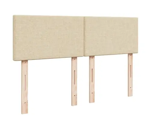 Atsperu Gulta Ar Matraci, Krēmkrāsas, 140X200 Cm, Audums Vidaxl