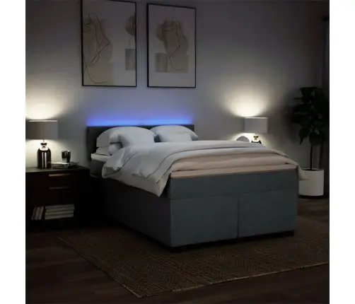 Lova Su Spyruoklėmis/Čiužiniu,Tamsiai Pilka, 140X200cm Audinys