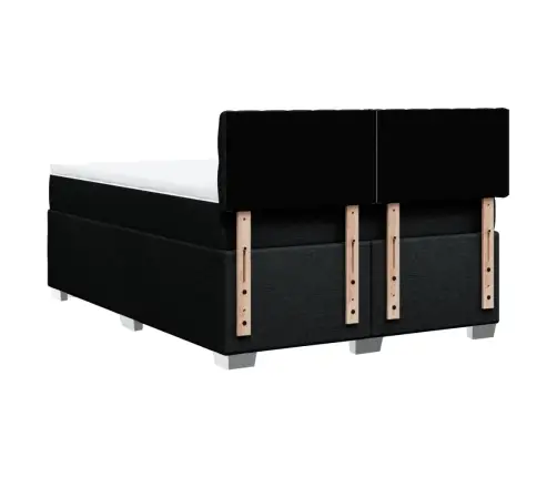 Lova Su Spyruoklėmis Ir Čiužiniu, Juoda, 140X200 cm Audinys