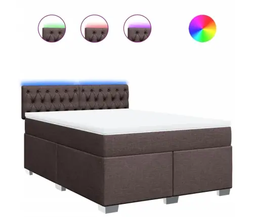 Kontinentaalvoodi Madratsiga, Tumepruun, 140X200 cm Kangas