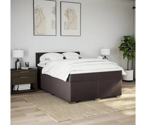 Kontinentaalvoodi Madratsiga, Tumepruun, 140X200 cm Kangas