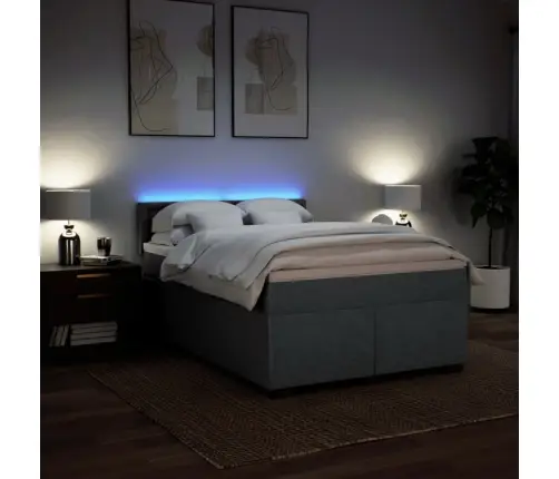 Lova Su Spyruoklėmis/Čiužiniu,Tamsiai Pilka, 140X200cm Audinys