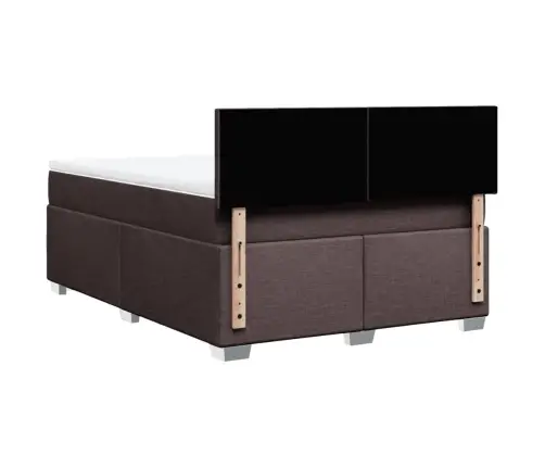 Lova Su Spyruoklėmis Ir Čiužiniu, Ruda, 160X200 cm Audinys