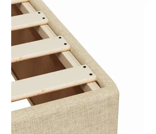 Atsperu Gulta Ar Matraci, Krēmkrāsas, 160X200 Cm, Audums Vidaxl