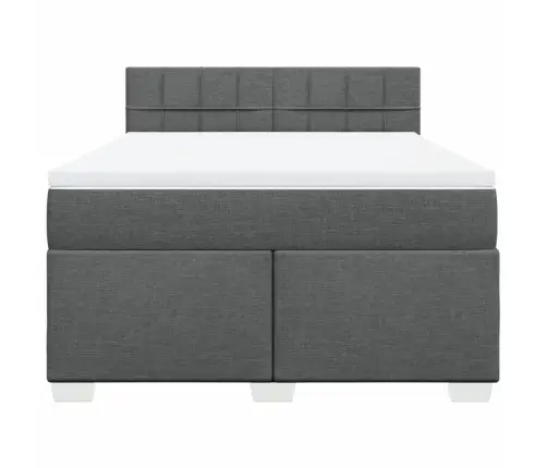 Atsperu Gulta Ar Matraci, Tumši Pelēks, 160X200 Cm, Audums Vidaxl