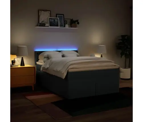 Atsperu Gulta Ar Matraci, Zils, 160X200 Cm, Audums Vidaxl