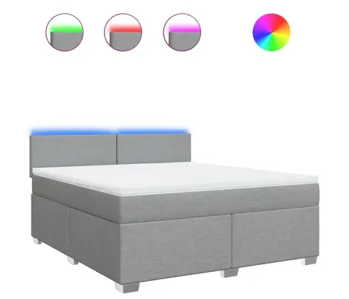 Lova Su Spyruoklėmis Ir Čiužiniu, Pilka, 180X200cm Audinys