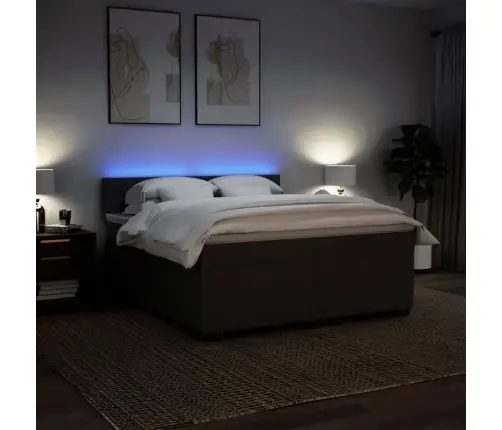 Lova Su Spyruoklėmis Ir Čiužiniu, Pilka, 180X200cm Audinys