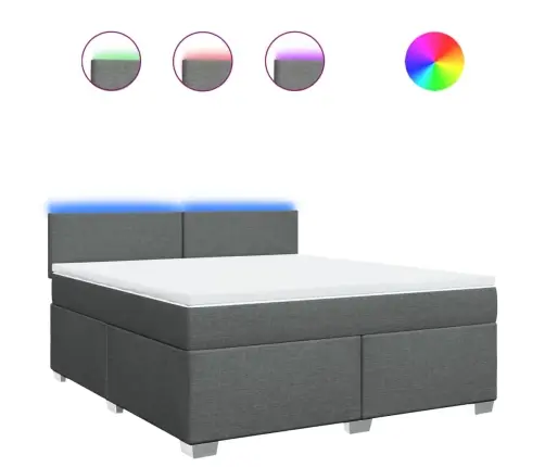 Kontinentaalvoodi Madratsiga, Tumehall, 180X200 cm Kangas