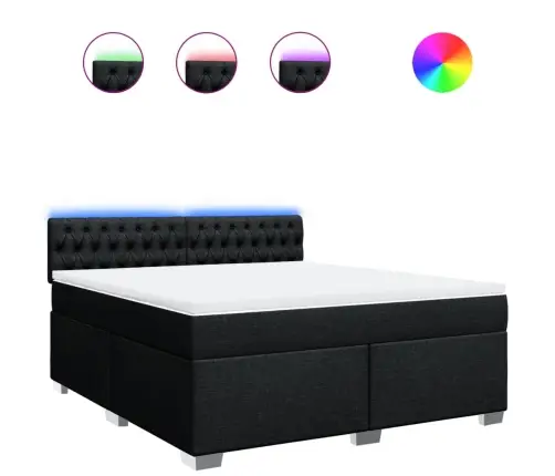 Kontinentaalvoodi Madratsiga, Must, 180X200 cm Kangas