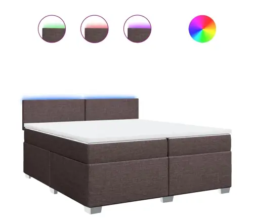 Kontinentaalvoodi Madratsiga, Tumepruun, 200X200 cm Kangas