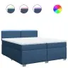 Atsperu Gultas Rāmis Ar Matraci, Zils Audums, 200X200 Cm Vidaxl
