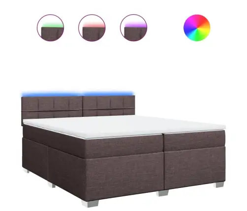 Kontinentaalvoodi Madratsiga, Tumepruun, 200X200 cm Kangas