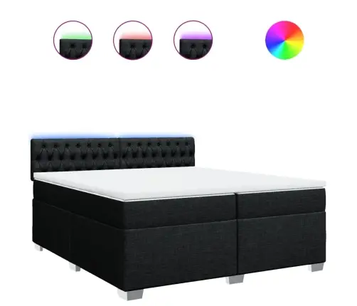 Kontinentaalvoodi Madratsiga, Must, 200X200 cm Kangas