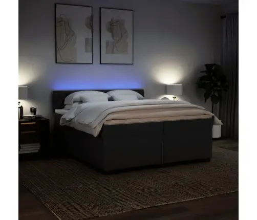 Kontinentaalvoodi Madratsiga, Must, 200X200 cm Kangas