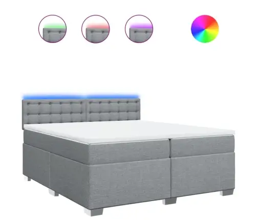 Kontinentaalvoodi Madratsiga, Helehall, 200X200 cm Kangas