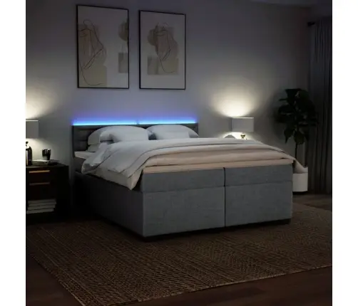 Kontinentaalvoodi Madratsiga, Helehall, 200X200 cm Kangas