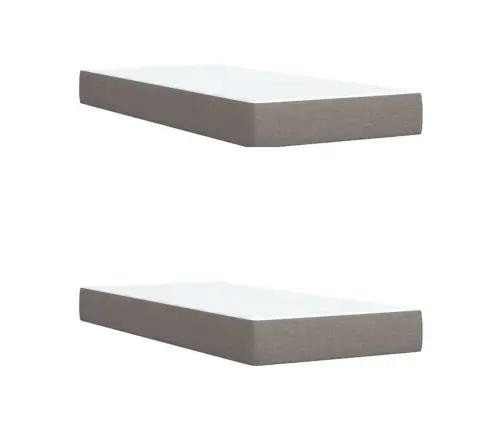 Atsperu Gultas Rāmis Ar Matraci, Pelēkbrūns, 200X200 Cm, Audums Vidaxl